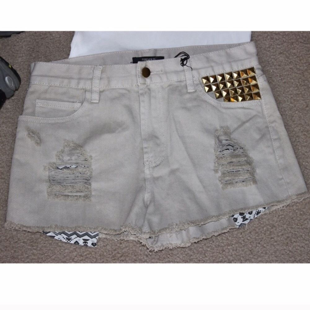 Hunter green jean shorts